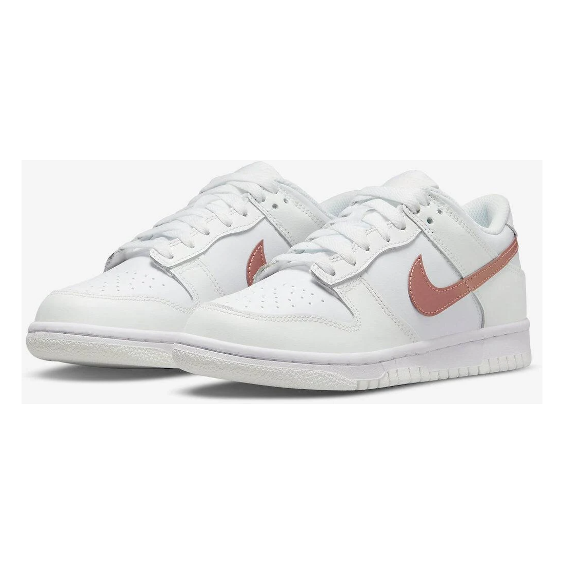 Nike Kids' Dunk Low GS Shoes - Summit White / Metallic Red Bronze