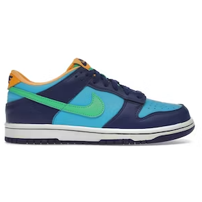 Nike Kids' Dunk Low Shoes - Baltic Blue / Deep Royal / Laser Orange / Electric Algae