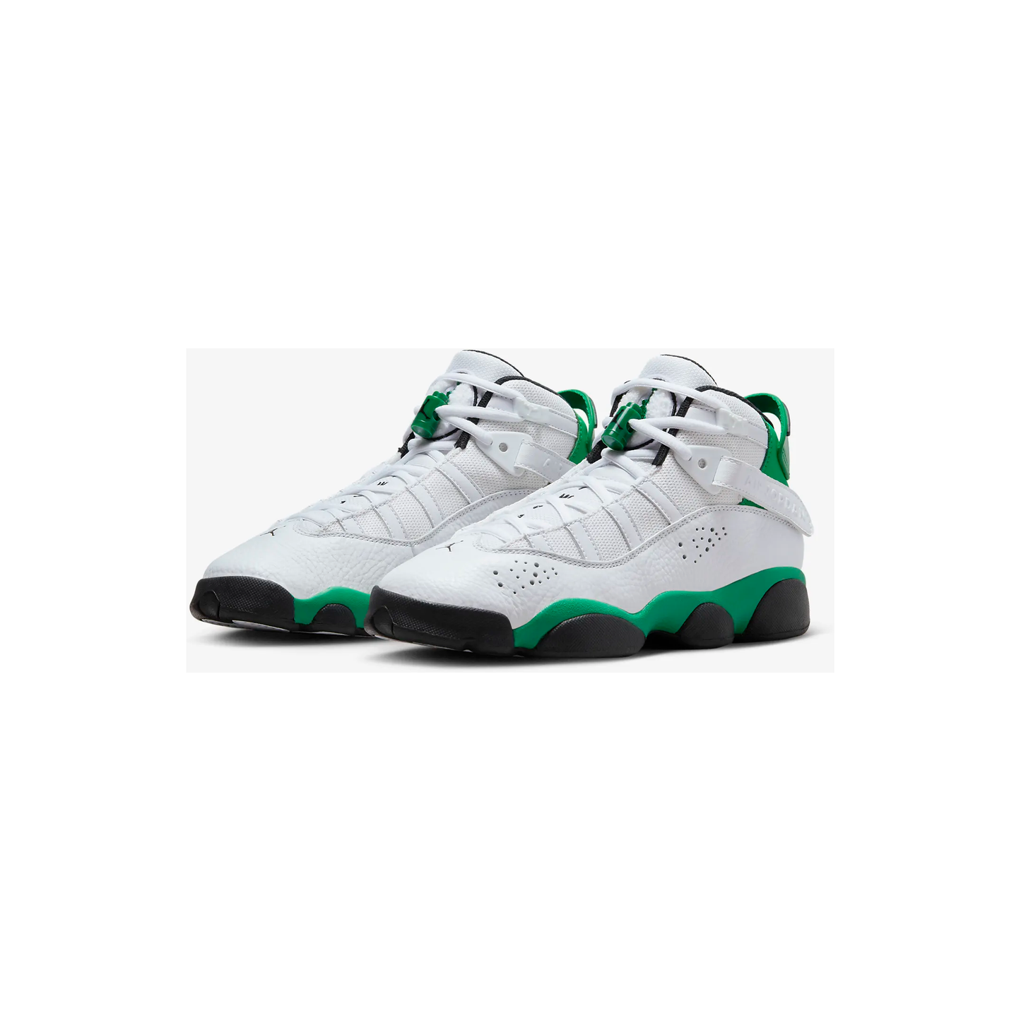 Kids' Jordan 6 Rings Shoes - White / Black / Lucky Green
