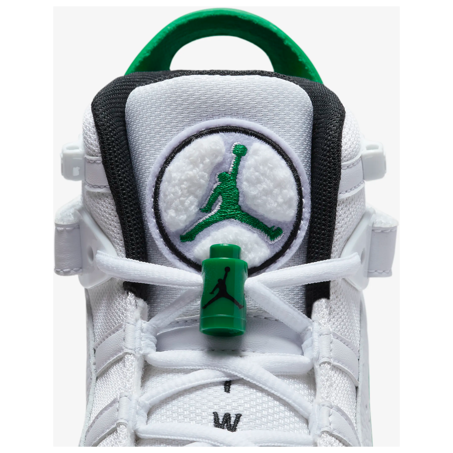 Kids' Jordan 6 Rings Shoes - White / Black / Lucky Green