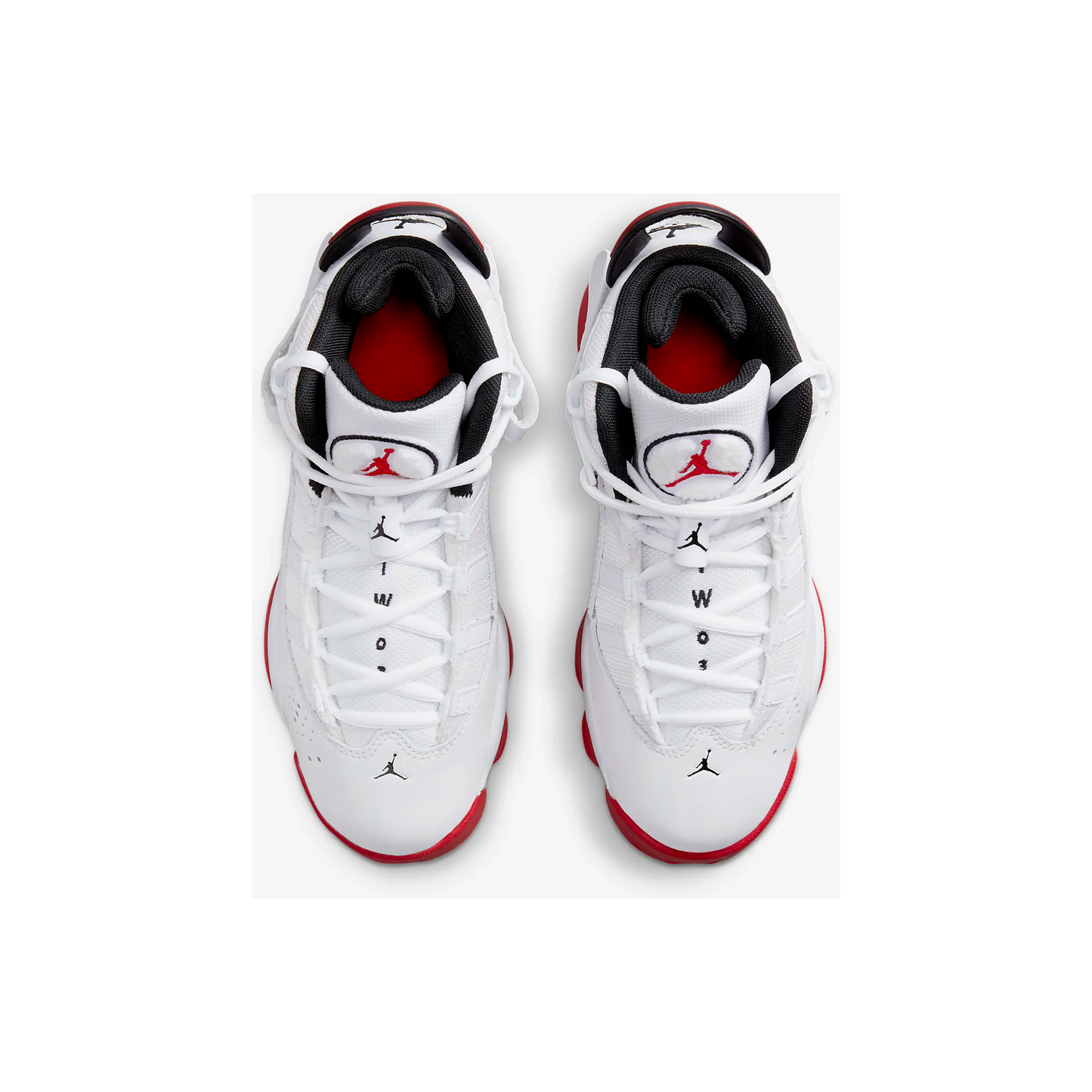 Kids' Jordan 6 Rings Shoes - White / Black / University Red
