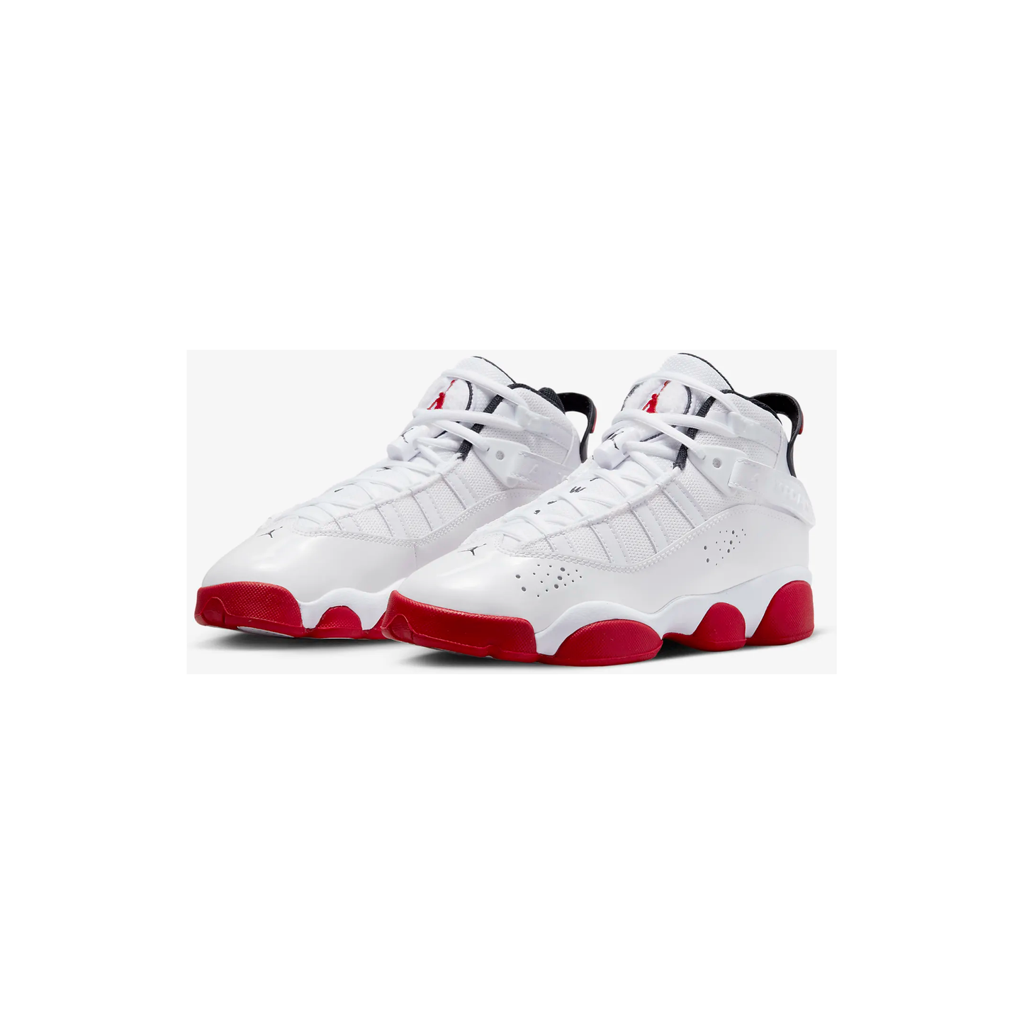 Kids' Jordan 6 Rings Shoes - White / Black / University Red