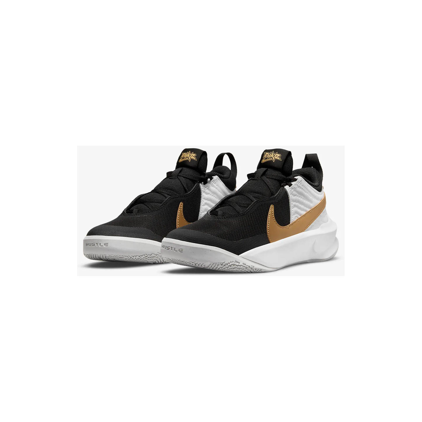 Nike Kids' Team Hustle D 10 Shoes - Black / White / Photon Dust / Metallic Gold