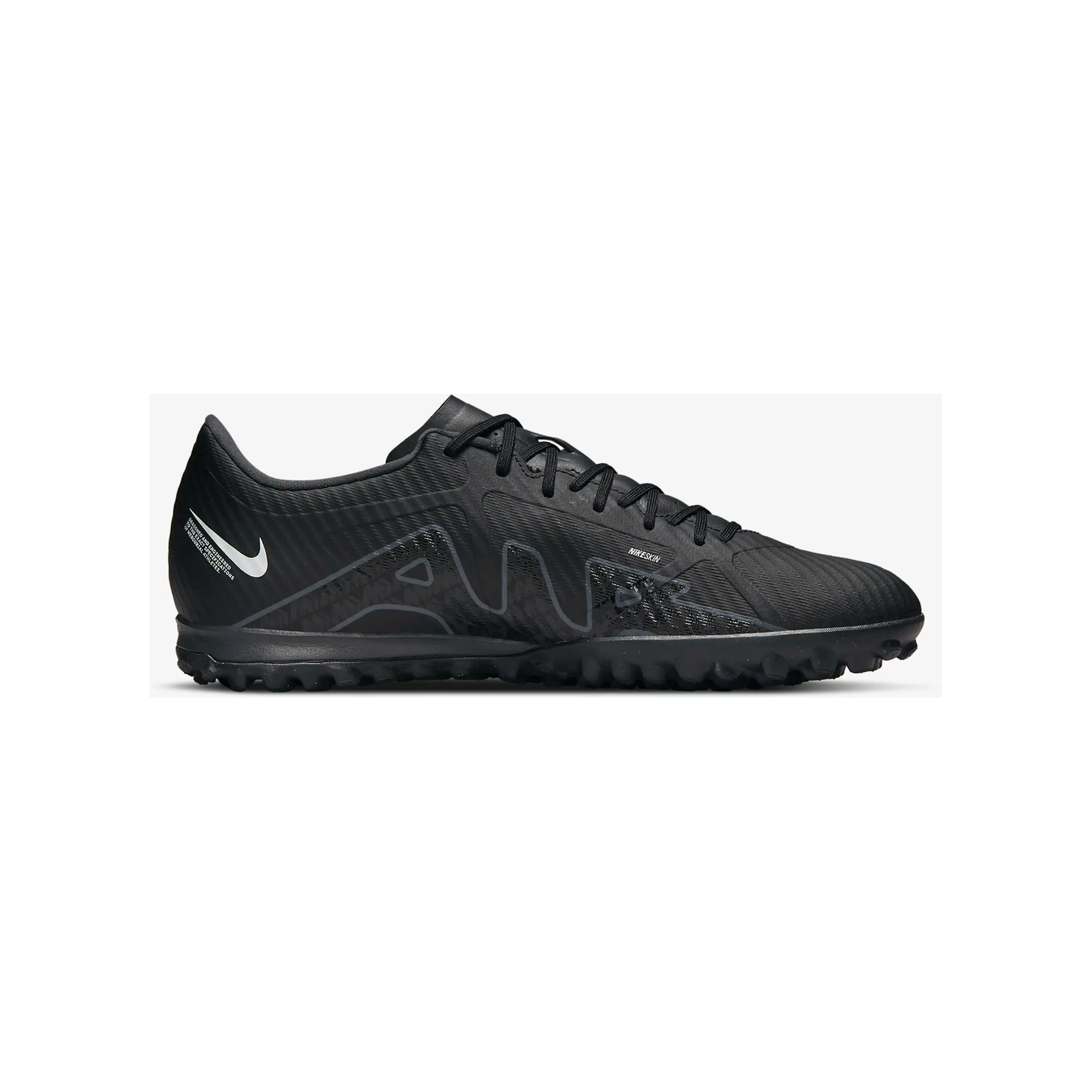 Nike Men's Zoom Mercurial Vapor 15 Academy TF Soccer Shoes - Black / Summit White / Volt / Dark Smoke Grey