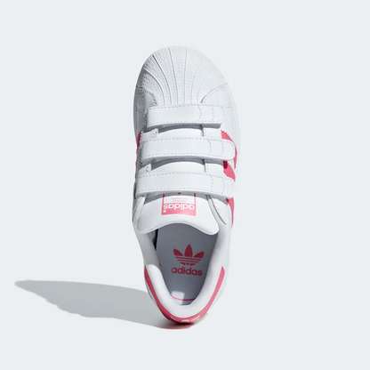 Adidas Kids' Superstar Shoes - Cloud White / Real Pink
