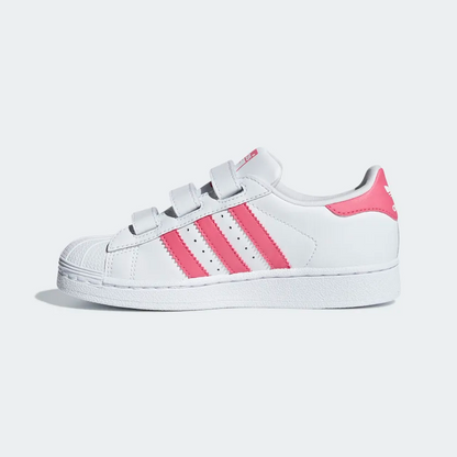 Adidas Kids' Superstar Shoes - Cloud White / Real Pink
