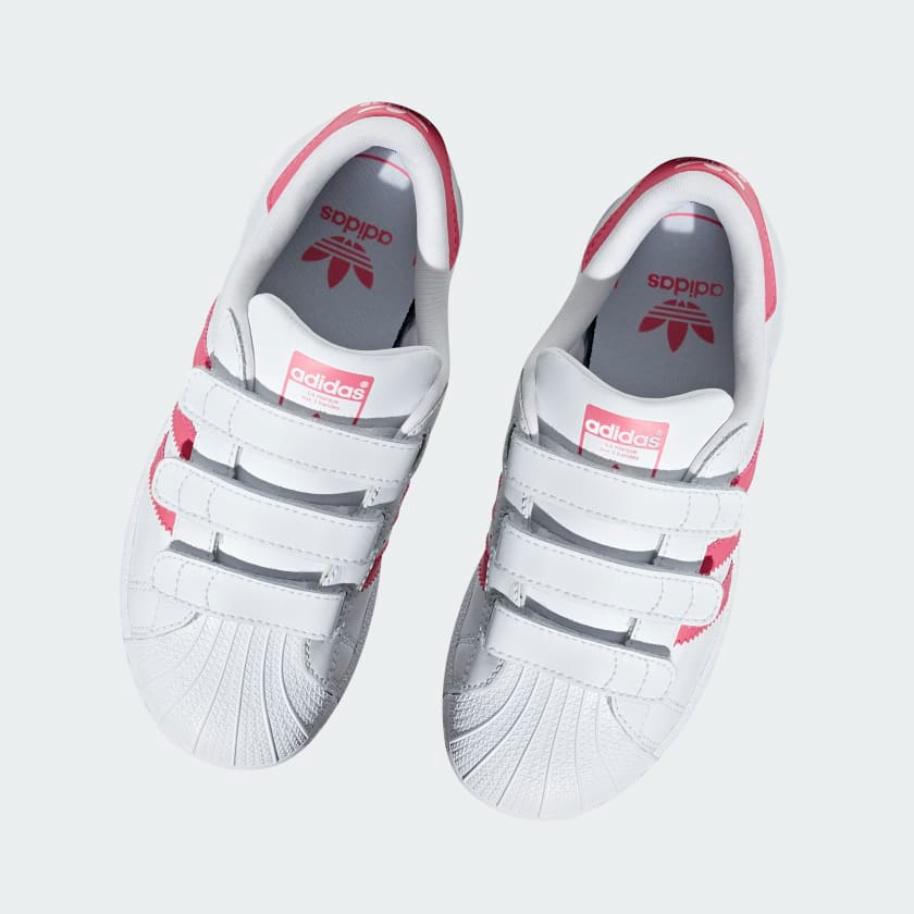Adidas Kids' Superstar Shoes - Cloud White / Real Pink