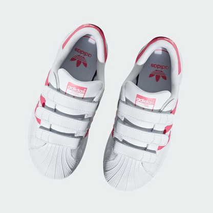 Adidas Kids' Superstar Shoes - Cloud White / Real Pink