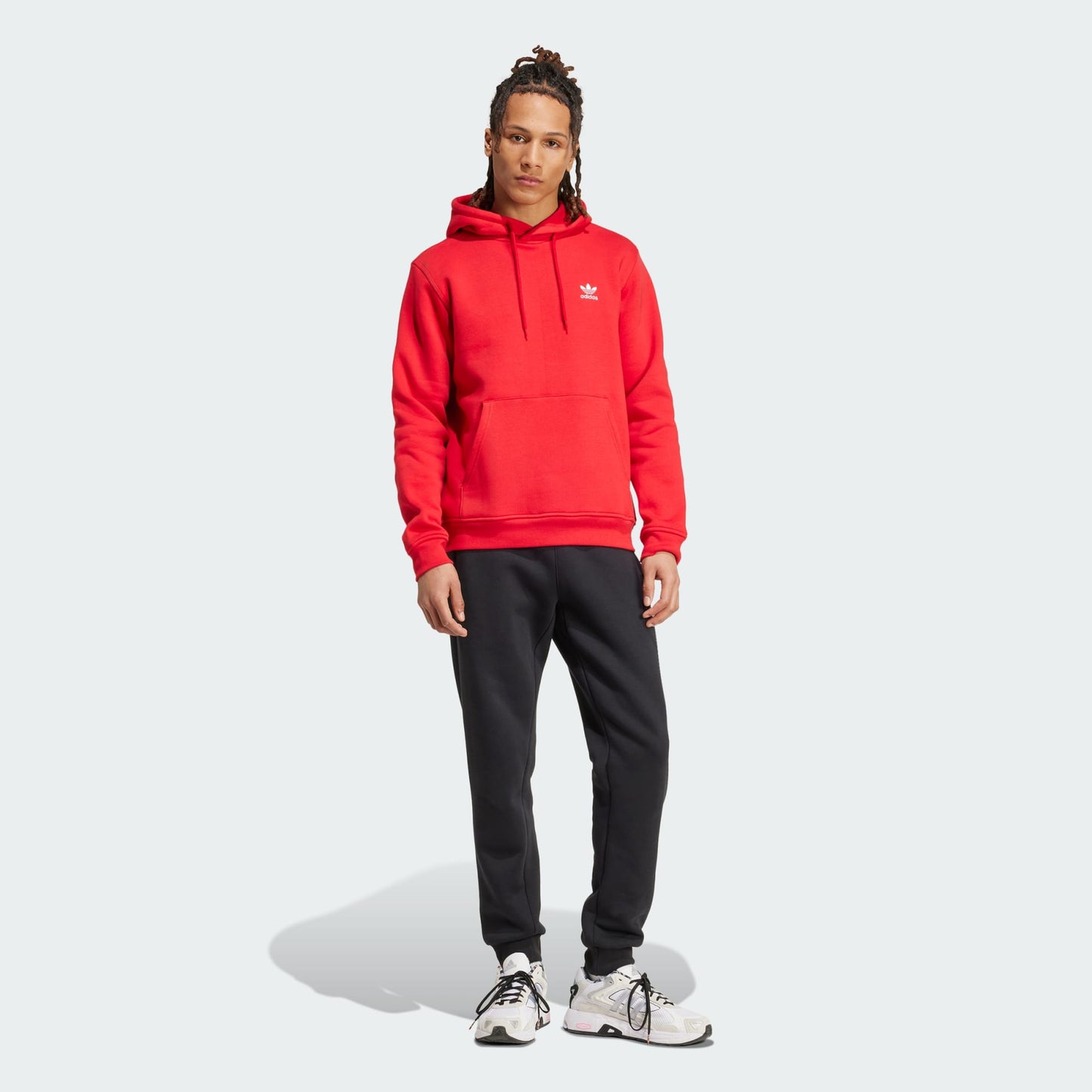Adidas Men's Trefoil Essentials Hoodie Apparel - Red