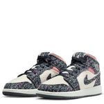 Nike Kids' Air Jordan 1 Mid SE Shoes - Anthracite / Sail / Red Stardust