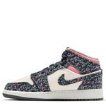 Nike Kids' Air Jordan 1 Mid SE Shoes - Anthracite / Sail / Red Stardust