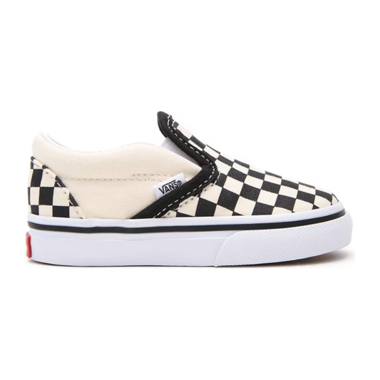 Vans Kids' Checkerboard Slip On TD Shoes - Black / White / Beige
