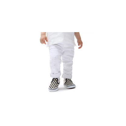 Vans Kids' Checkerboard Slip On TD Shoes - Black / White / Beige