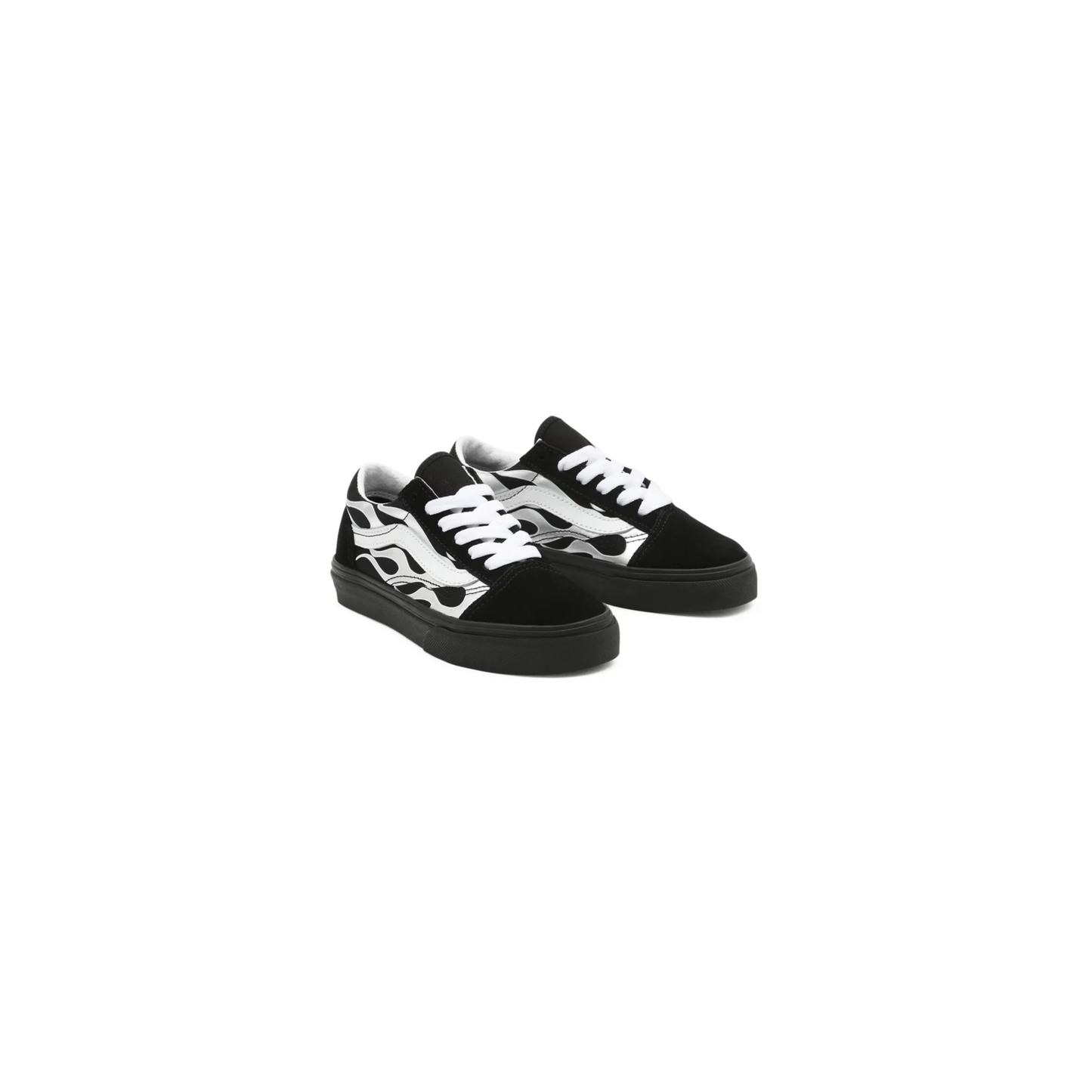 Vans Kids' Metallic Flame Old Skool Shoes - Black / Silver