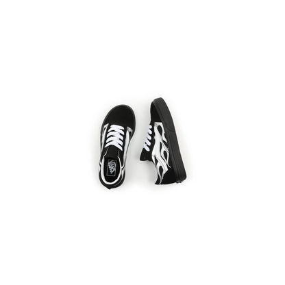 Vans Kids' Metallic Flame Old Skool Shoes - Black / Silver
