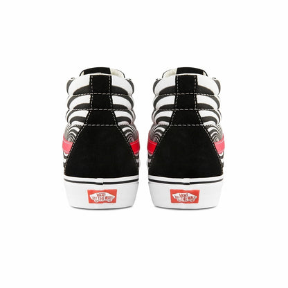 Vans Unisex Swirl Sk8 Hi Shoes - Black / Fiery Coral
