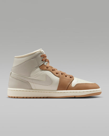 Nike Women's Air Jordan 1 Mid Shoes - Pale Ivory / Hemp / Sail / Light Orewood Brown