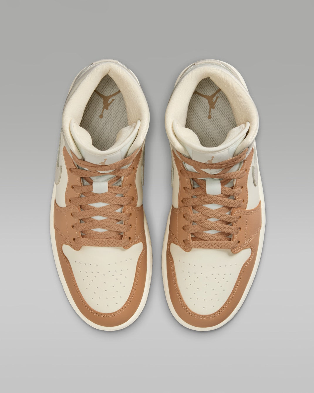 Nike Women's Air Jordan 1 Mid Shoes - Pale Ivory / Hemp / Sail / Light Orewood Brown
