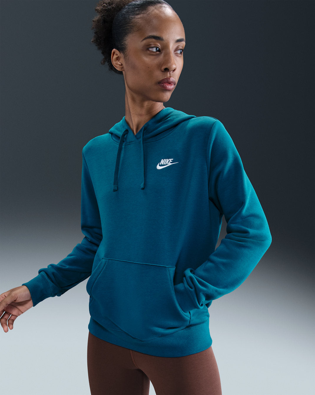 Nike Women's Nike Sportswear Club Fleece Hoodie - Green Abyss/White