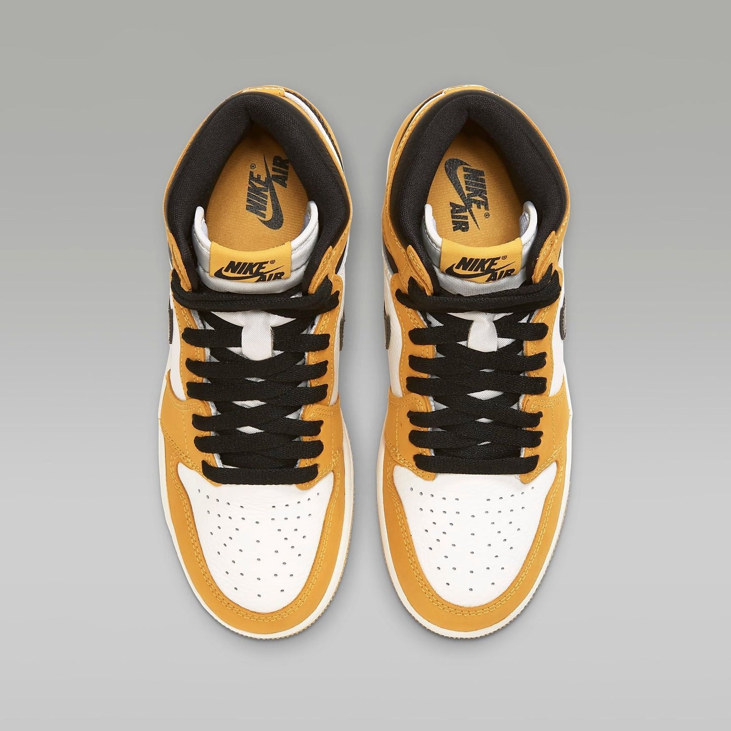Nike Kids' Air Jordan 1 High OG Shoes - Yellow Ochre / Sail / Black