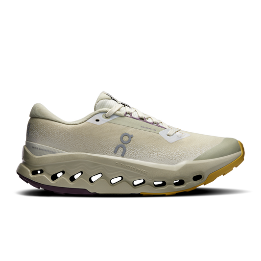 On Running Women's Cloudsurfer Trail 2 Waterproof Shoes - Ghost / Chalk