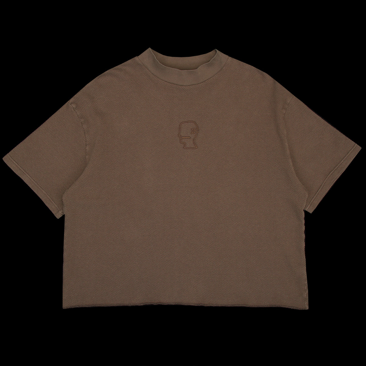 Boxy Thermal Mock Neck T-Shirt