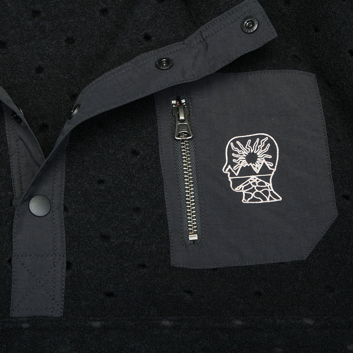 Hole Mock Neck Pullover
