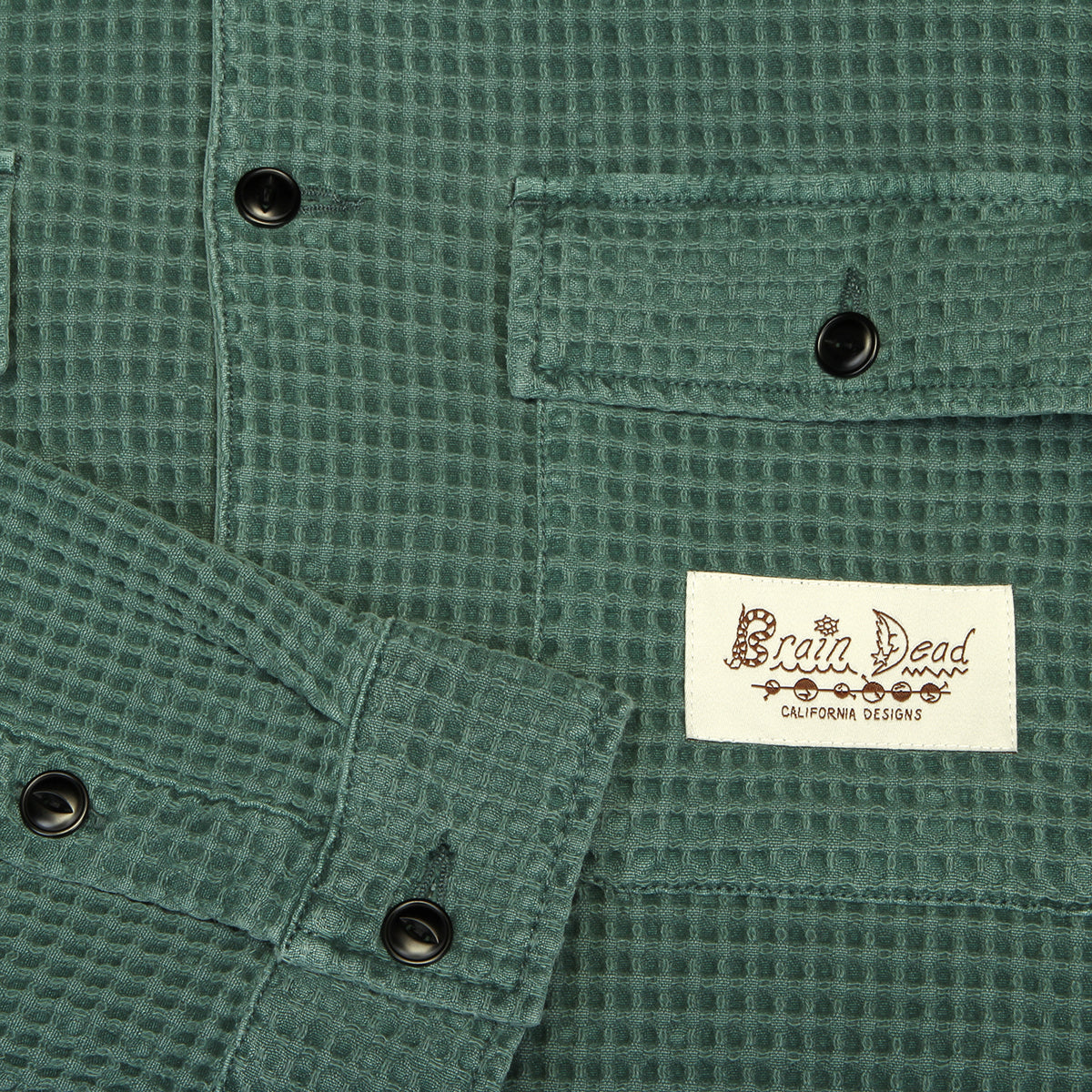 Waffle Button Front Shirt