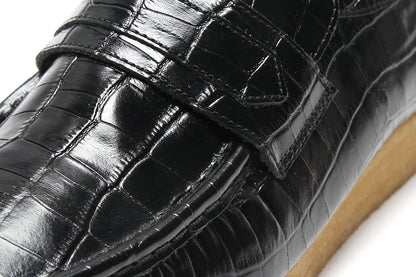 Wallabee Loafer Black Crocodile