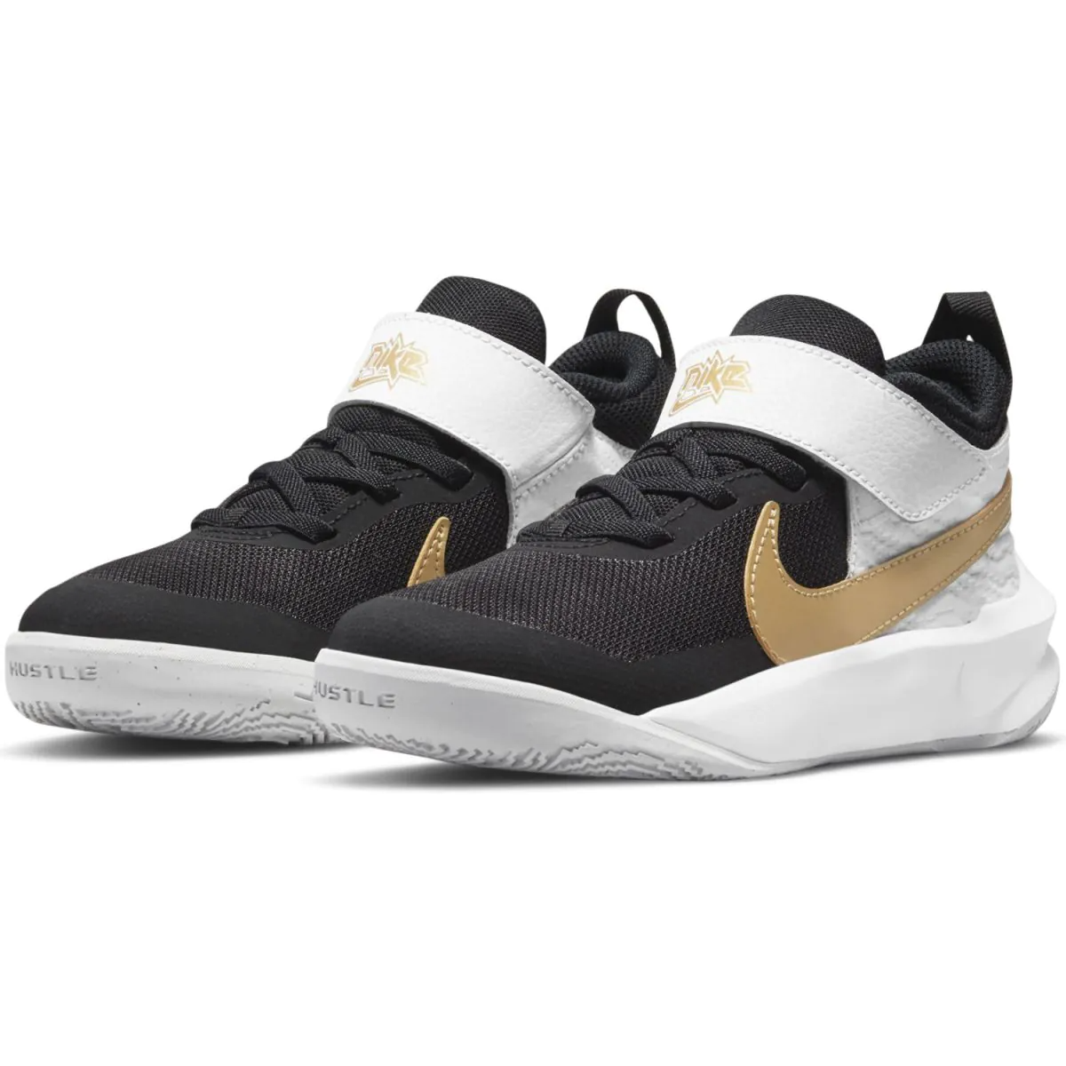 Nike Kids' Team Hustle D 10 Shoes - Black / Metallic Gold / White / Photon Dust
