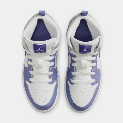 Nike Kids' Air Jordan 1 Mid Shoes - Dusty Amethyst / White / Court Purple