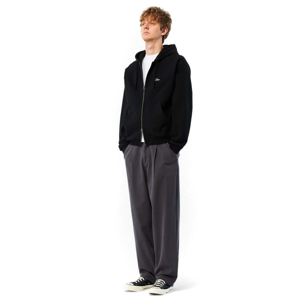 Cursive Small Logo Zip Hoodie