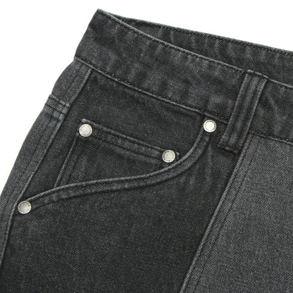 Blocked Relaxed Denim Pants