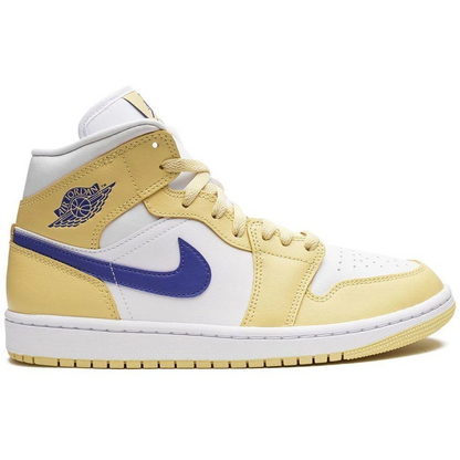 Nike Women's Air Jordan 1 Mid Shoes - Lemon Wash / Lapis White
