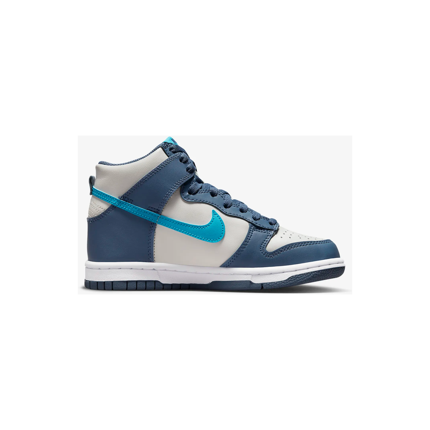Nike Kids' Dunk High Shoes - Light Bone / Diffused Blue / White / Blue Lightning
