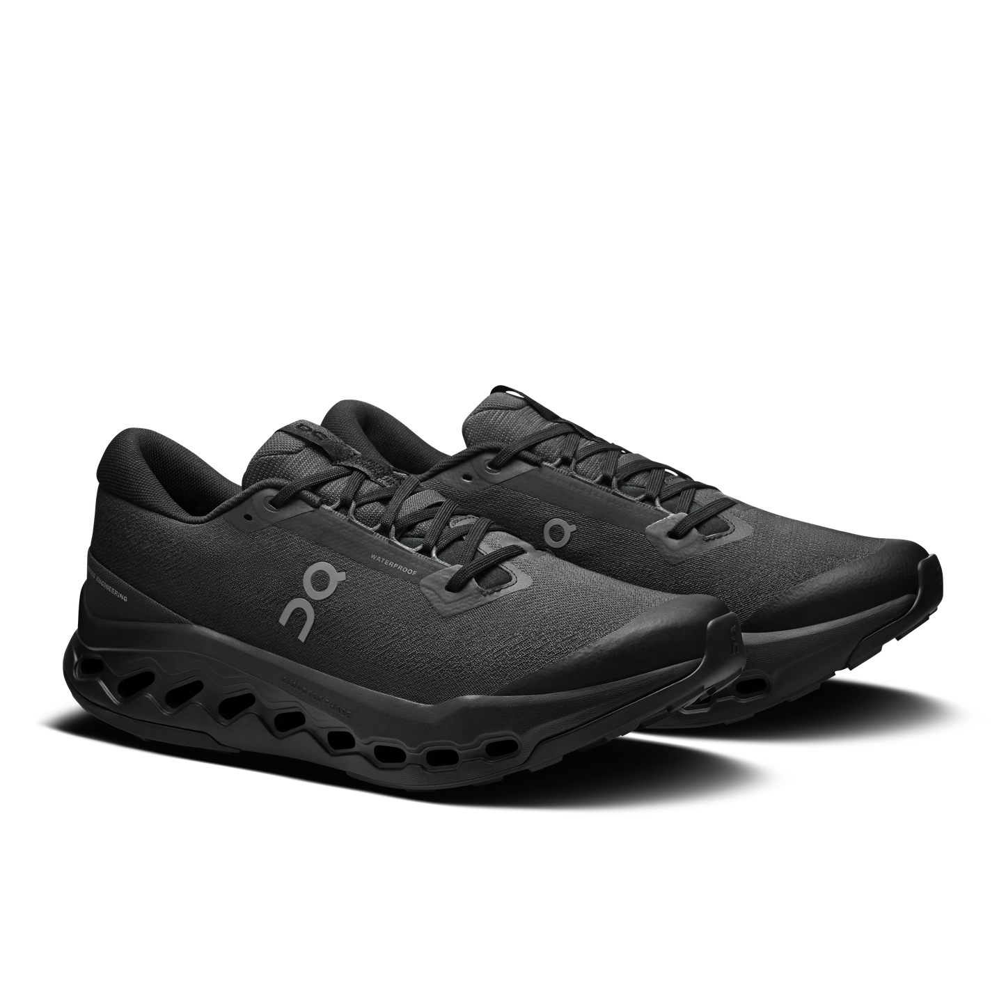 On Running Men's Cloudsurfer Trail 2 Waterproof Shoes - Black / Black