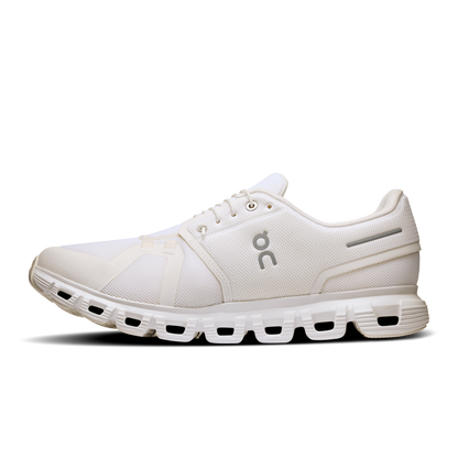 On Running Men's Cloud 6 Wide Shoes - White / White