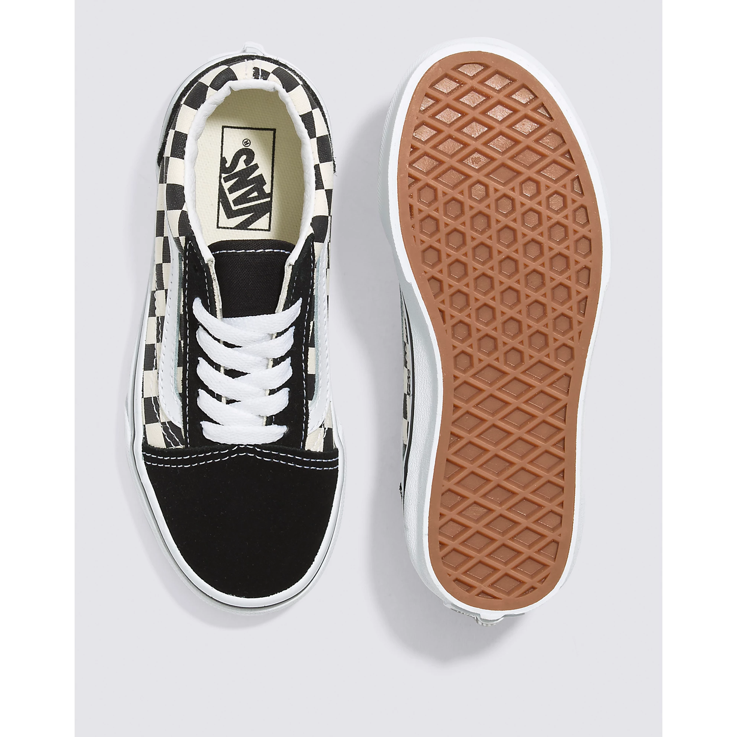 Vans Kids' Check Old Skool Shoes - Black / White