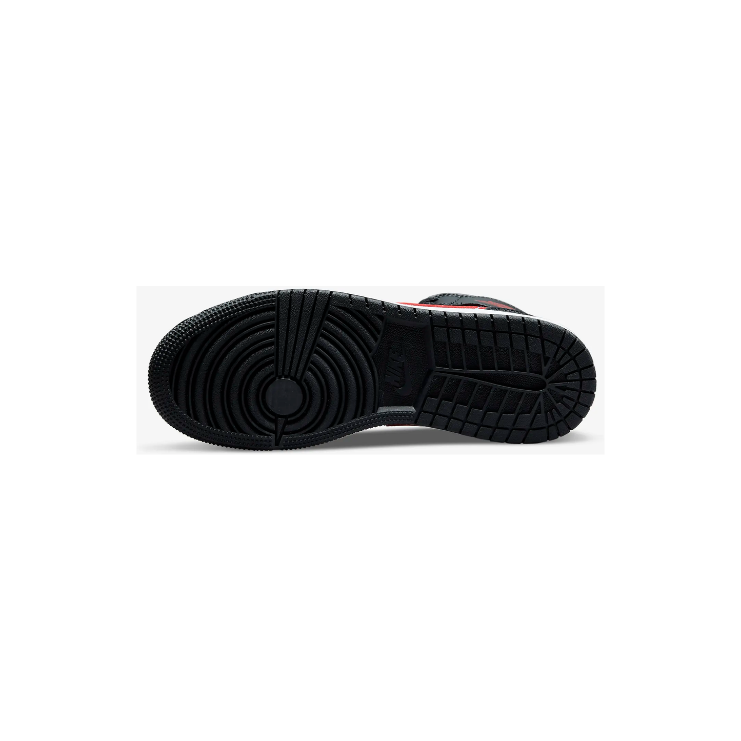 Nike Kids' Jordan 1 Mid GS Shoes - Black / White / Fire Red