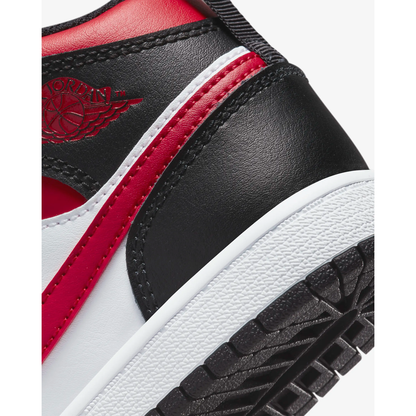 Nike Kids' Jordan 1 Mid PS Shoes - Black / White / Fire Red