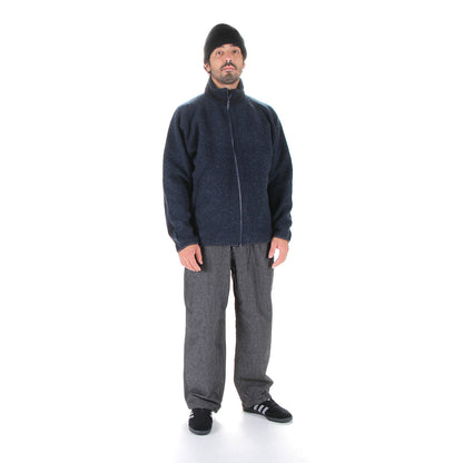 Boiled Wool Zip-Up Sweater