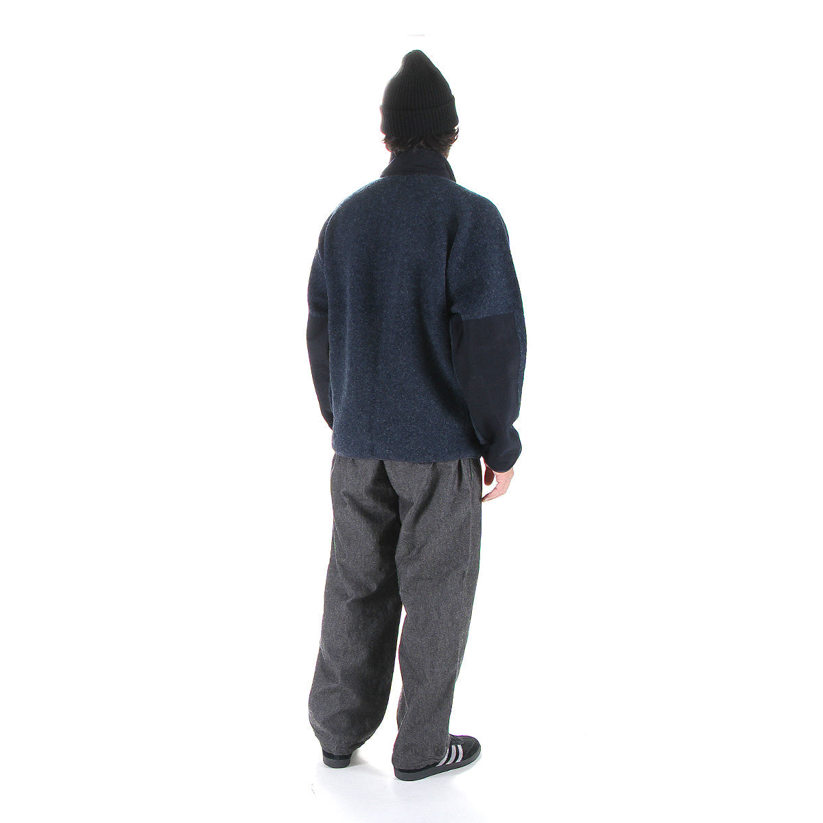 Boiled Wool Zip-Up Sweater