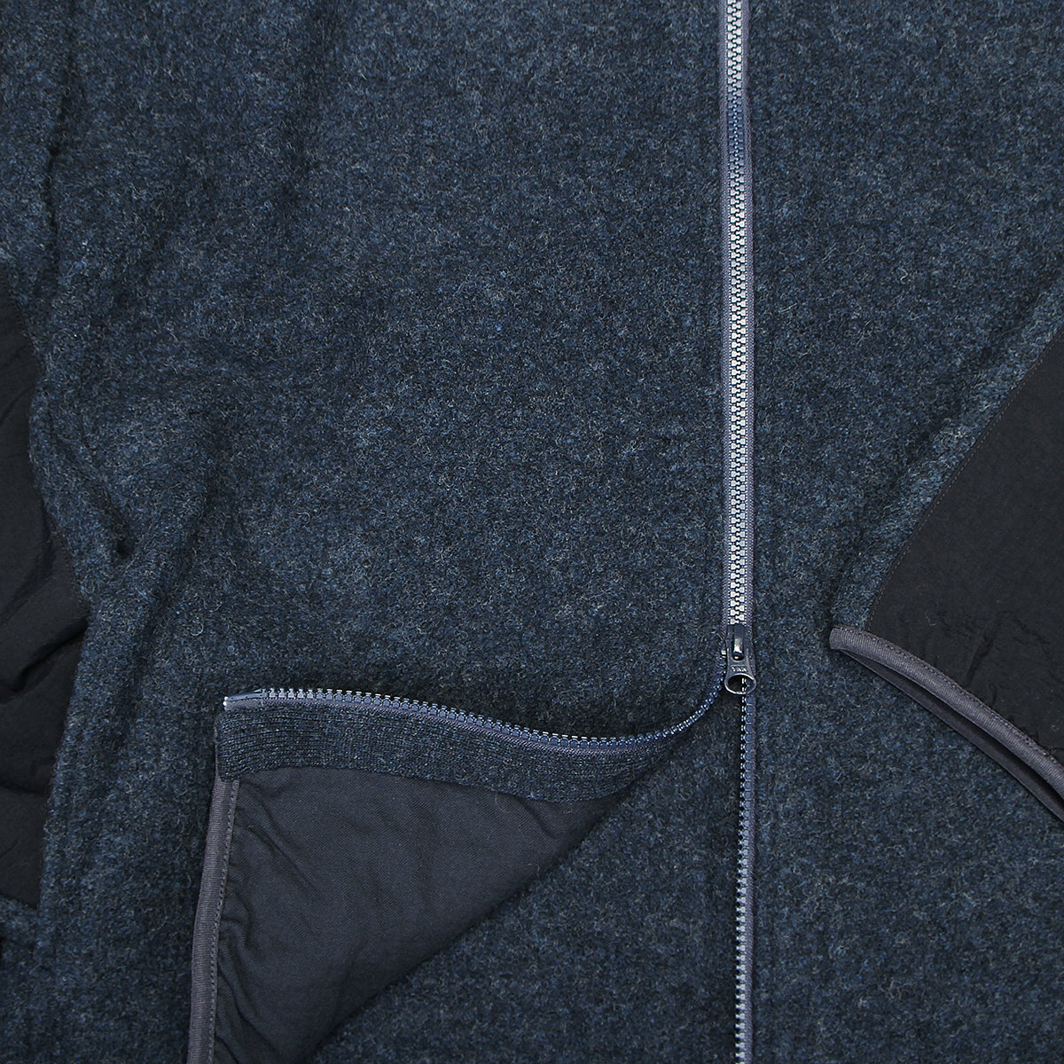 Boiled Wool Zip-Up Sweater