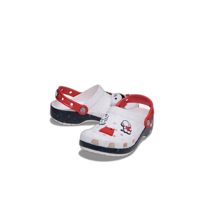 Crocs Kids' Classic Clog Peanuts Snoopy Shoes - White / Black