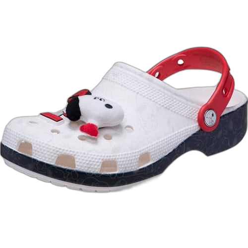 Crocs Kids' Classic Clog Peanuts Snoopy Shoes - White / Black