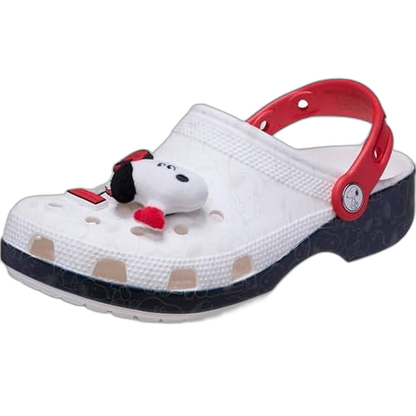 Crocs Kids' Classic Clog Peanuts Snoopy Shoes - White / Black