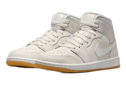 Nike Women's Air Jordan 1 Mid Shoes - Phantom / Gum Light Brown / White