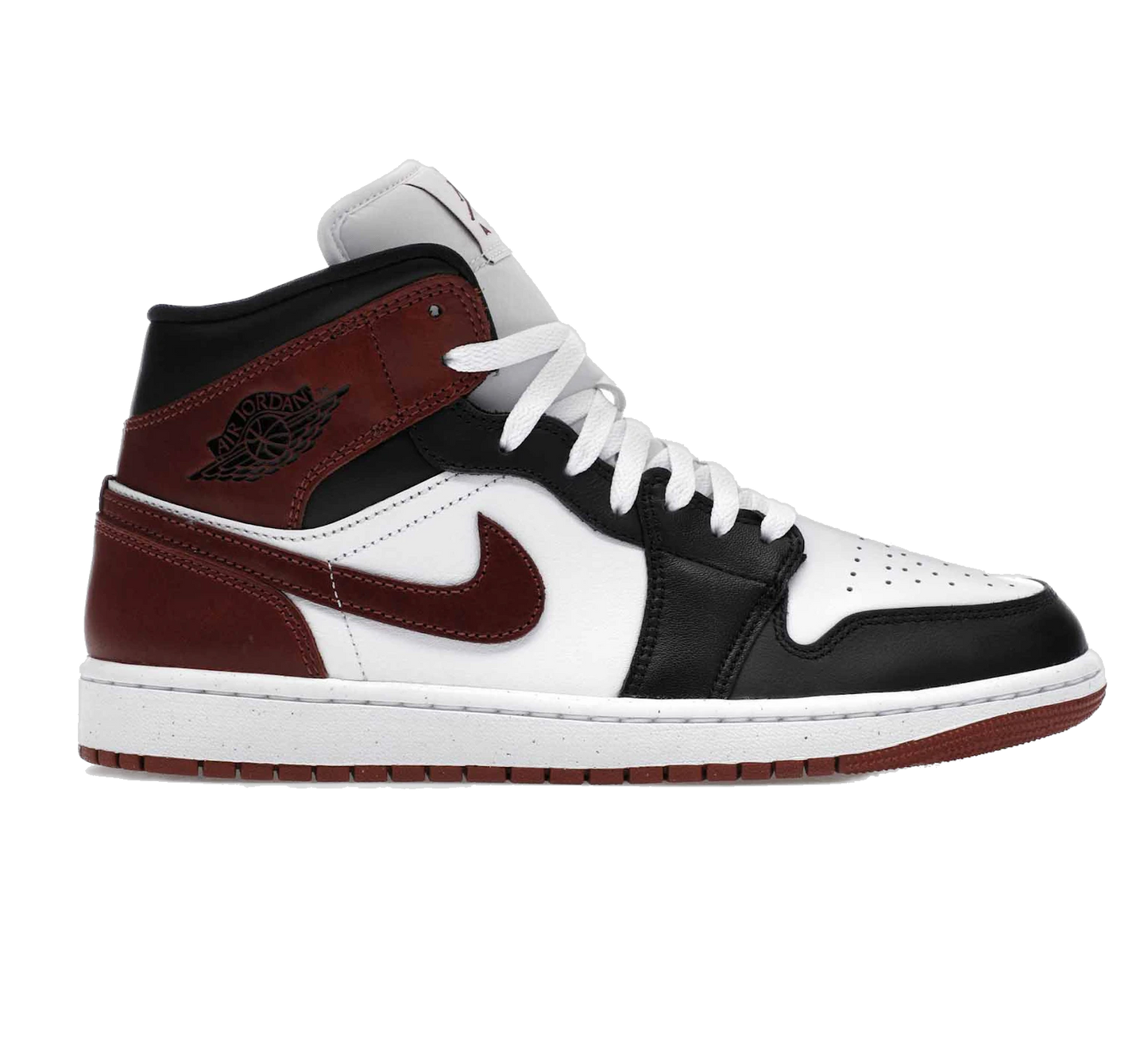 Nike Men's Air Jordan 1 Mid Shoes - White / Black / Dark Pony