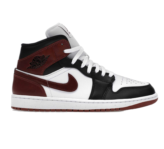 Nike Men's Air Jordan 1 Mid Shoes - White / Black / Dark Pony