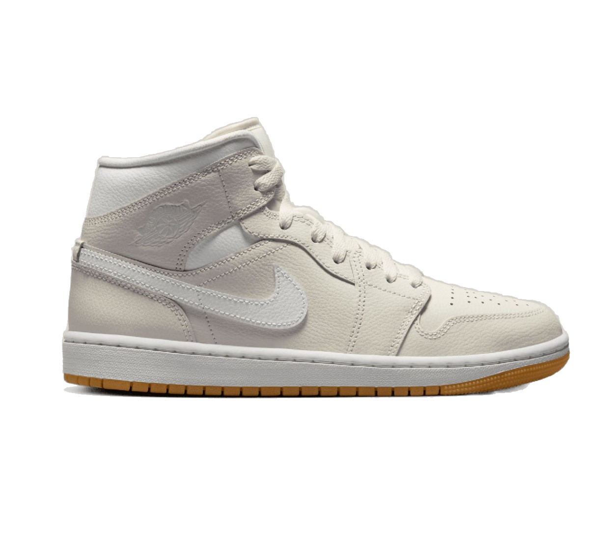Nike Women's Air Jordan 1 Mid Shoes - Phantom / Gum Light Brown / White